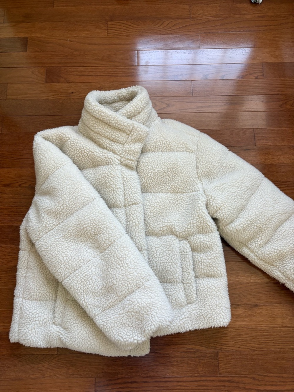 Gap Cream Sherpa Puffer Jacket